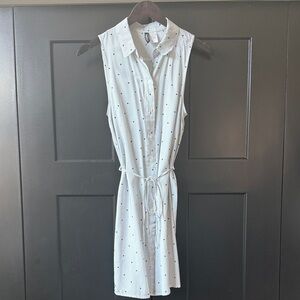 H&M White and Black Striped Mini Dress